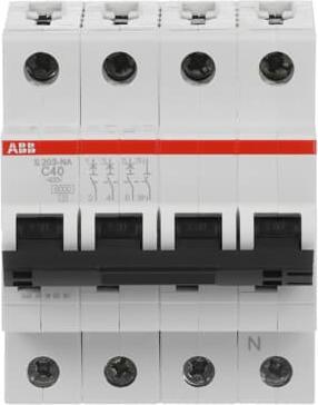 Image du produit ABB S203-C40NA Disjoncteur C-Char.,6kA,40A,3P,+NA