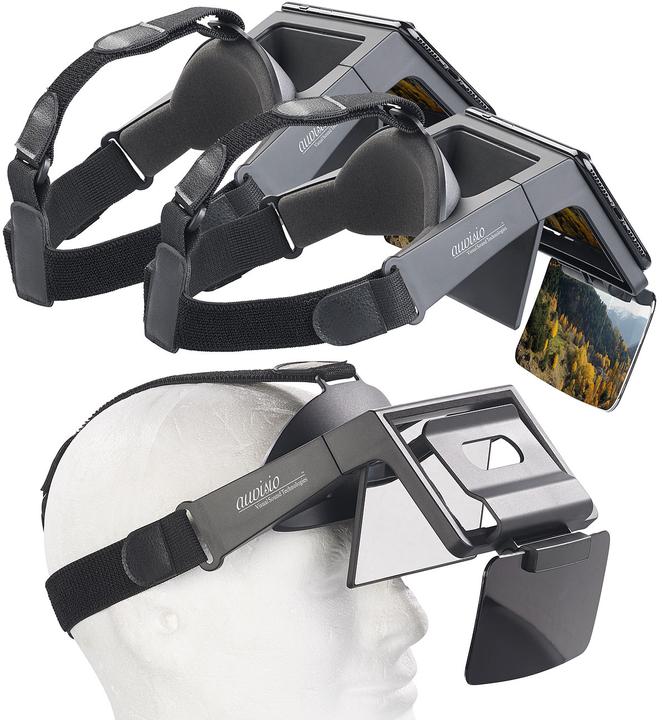 Produktbild Auvisio 2er-Set Augmented-Reality- und Video-Brillen für Smartphones, 69°