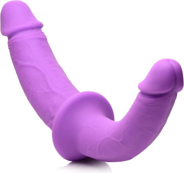Actual product image XR Brands Double Charmer Silicone Double Dildo with Harness
