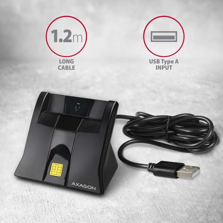 Actual product image Axagon CRE-SM4 USB Smart Card Reader - USB 2.0 (USB 2.0)