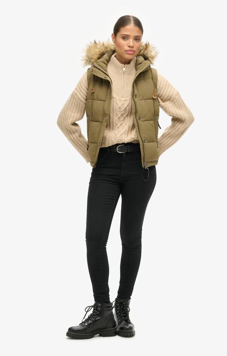 Produktbild Superdry Everest Steppweste mit Kunstfellbesatz (XS)