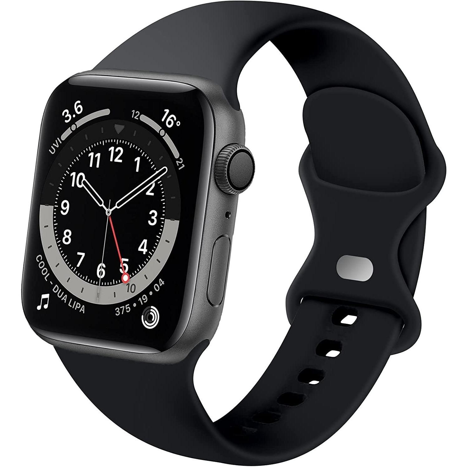 Strap-it Armband (Silikon, Apple Watch), Uhrenarmband, Schwarz