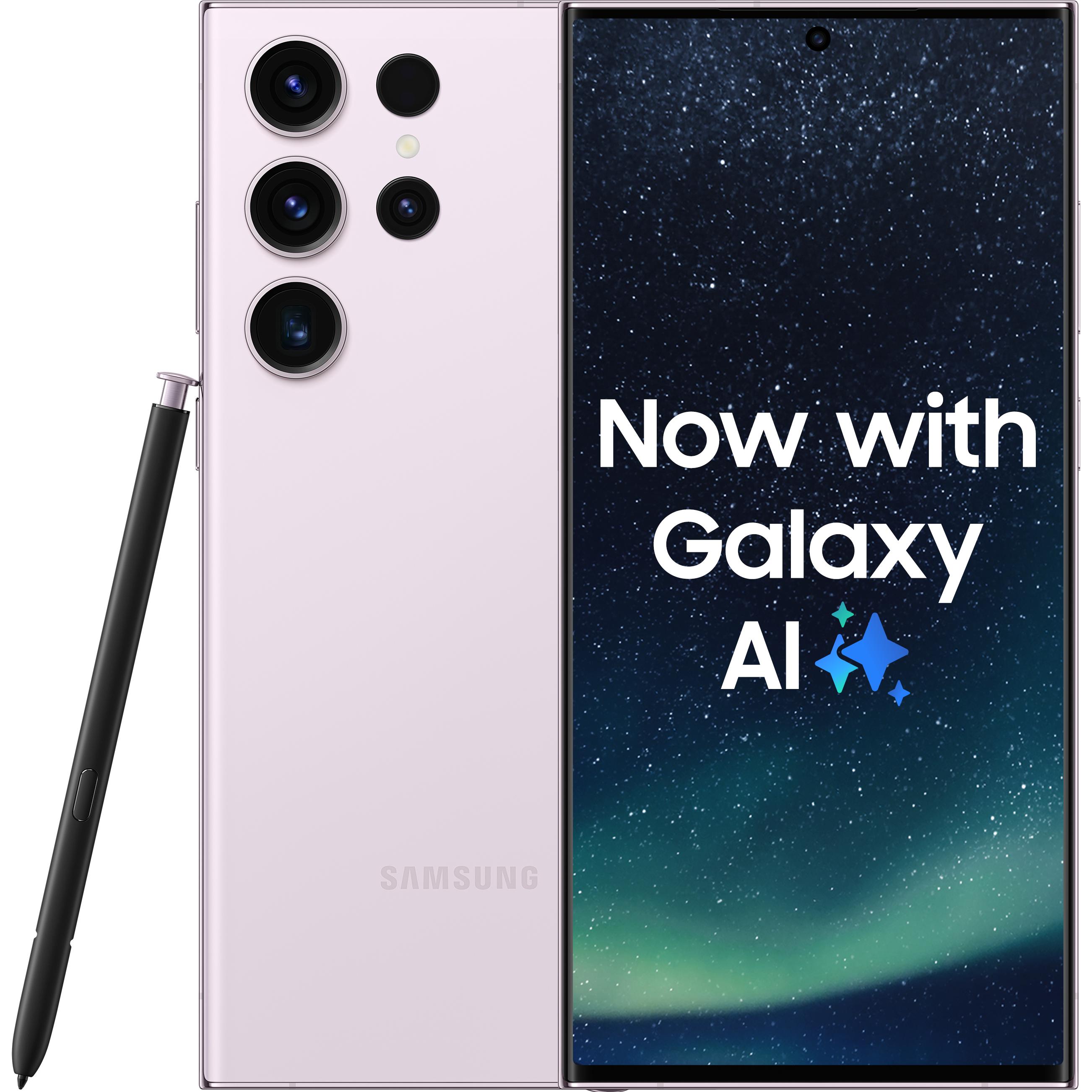 Samsung Galaxy S23 Ultra (256 GB, Lavender, 6.80", SIM + eSIM, 5G), Smartphone, Violett