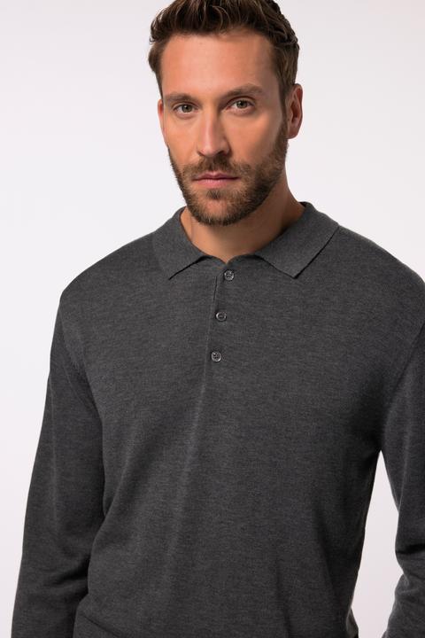 Actual product image JP1880 JP 1880 Strick-Poloshirt FLEXNAMIC®, Langarm, Merino-Mix, bis 7 XL (3XL)