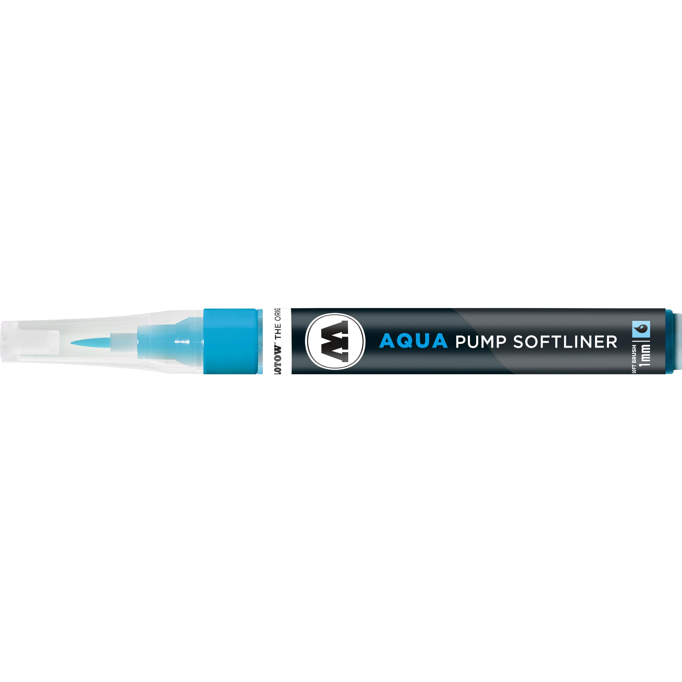 Thumbnail - Molotow, Marker, Pinselmarker Pump Softliner Aqua 1mm cyan (Cyan, 1 mm, 1 x)