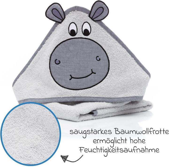 Produktbild Fillikid Kapuzenbadetuch Nilpferd 75 x 75 cm
