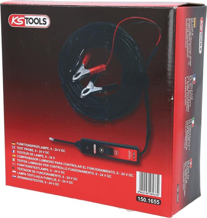 Produktbild KS Tools Funktionsprüflampe, 6 - 24 V DC, Kabellänge 25 m