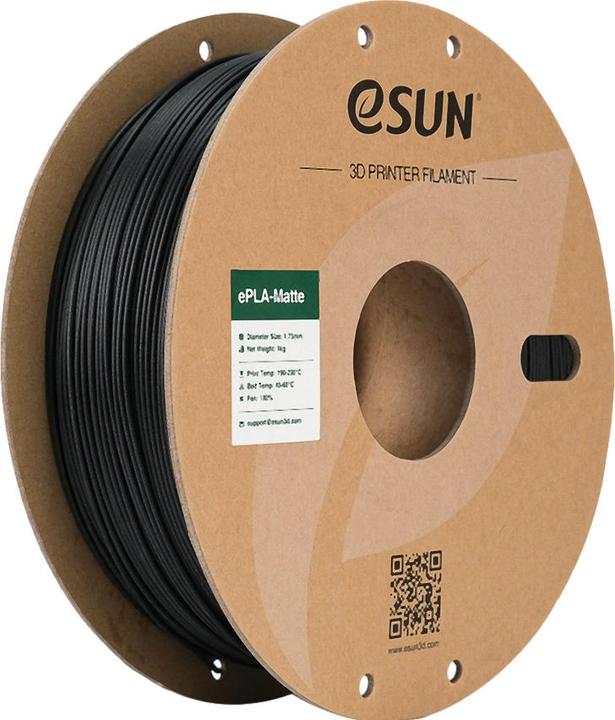 Actual product image eSUN ePLA Mat Black Filament 1.75mm 1Kg (PLA, 1.75 mm, 1000 g, Black)