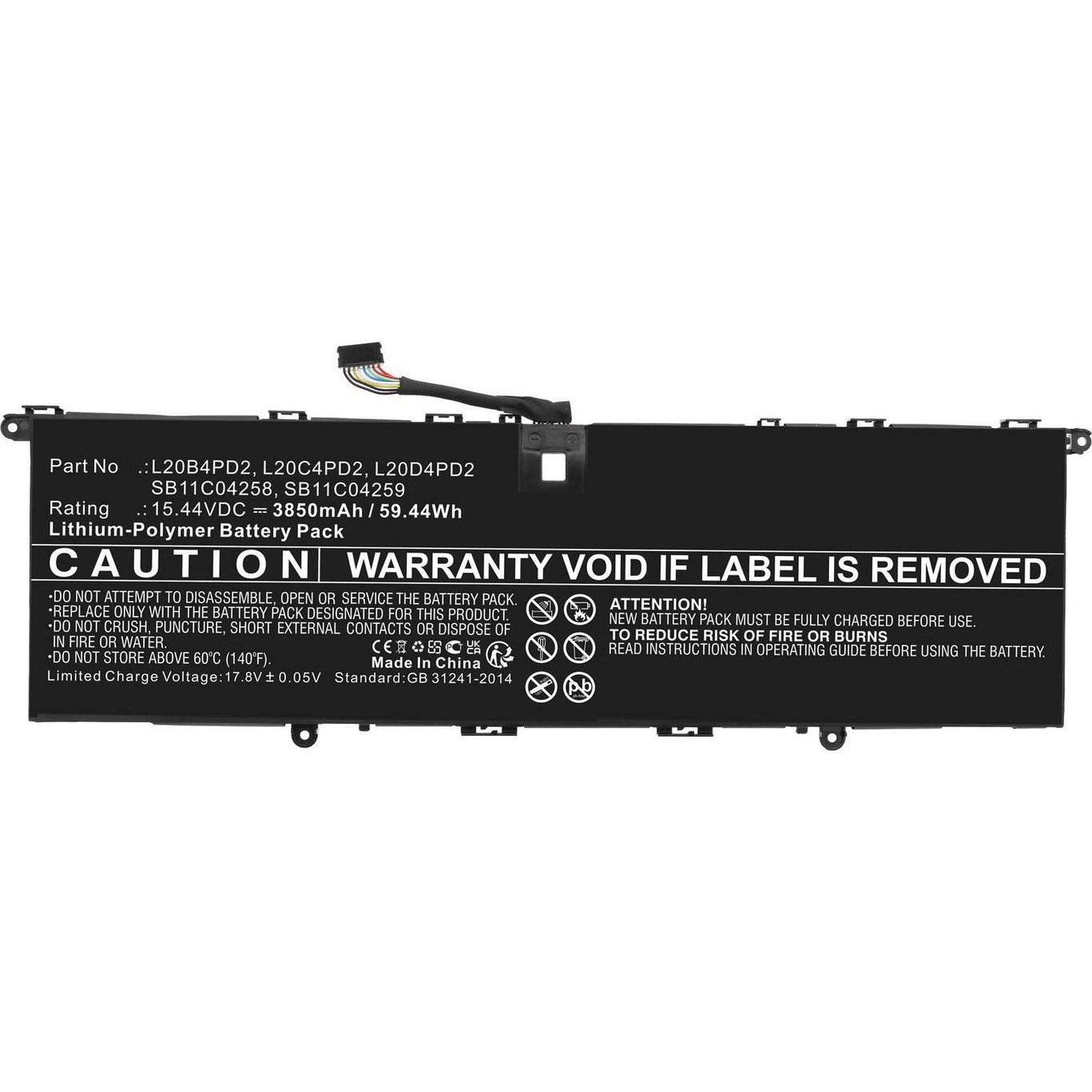CoreParts Laptop Battery for Lenovo (3850 mAh), Notebook Akku, Schwarz
