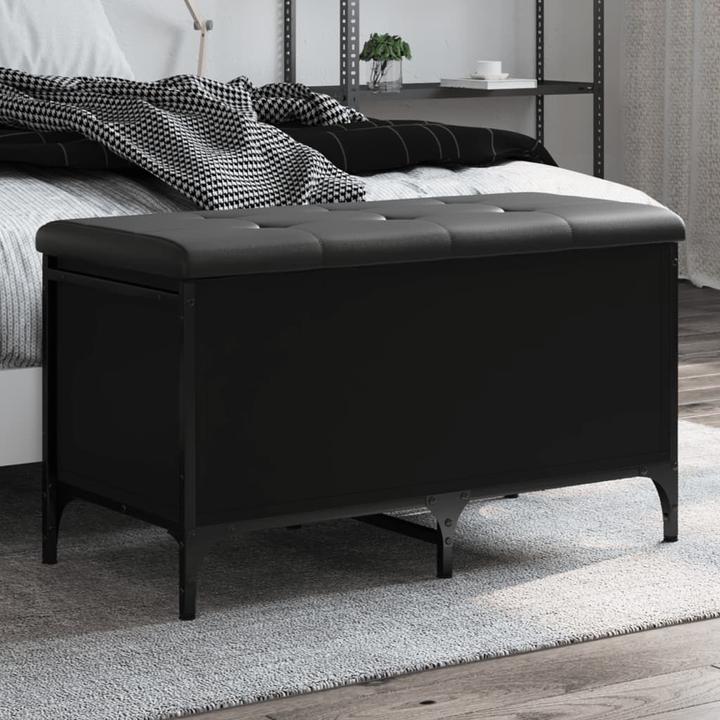 Actual product image VidaXL Bench with storage space black 82x42x45 cm (42 cm)