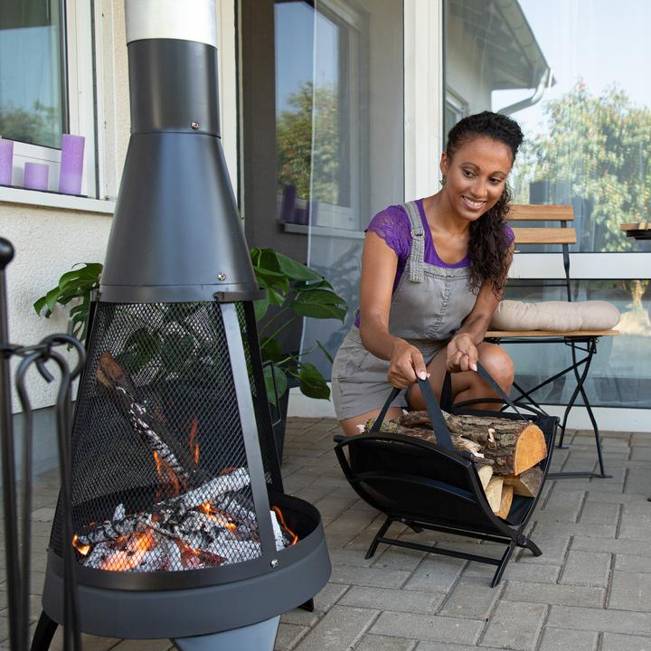 Actual product image Relaxdays Fireplace wood basket