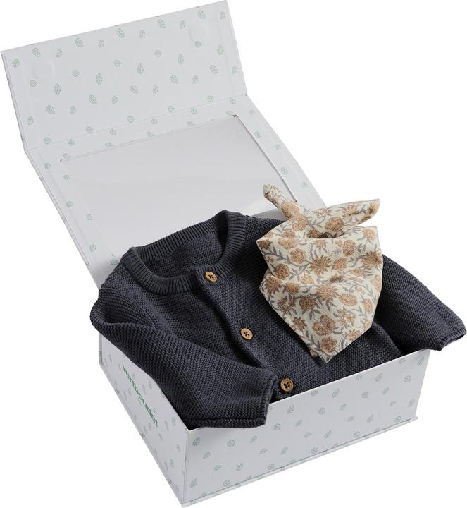 Image du produit Vertbaudet Unisex Baby Geschenk-Set: Strickoverall mit langen Ärmeln & Halstuch (80)