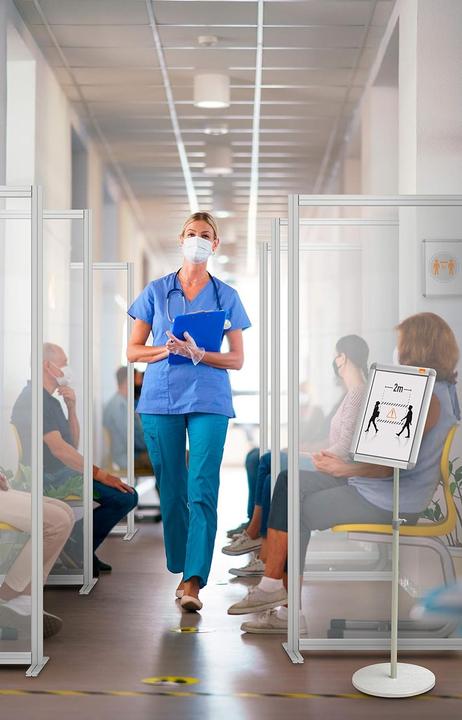 Immagine prodotto Centra Divisorio da scrivania Premium Plus in vetro acrilico (40 x 100 cm)