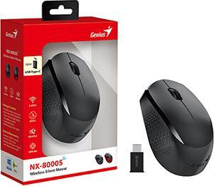 Actual product image Genius NX-8000S Type-C black / wireless mouse / optical / 1200 dpi / USB-C dongle (Wireless)