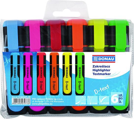 Produktbild Donau Textmarker d-text, 1-5mm (strich), 4er-pack, farbig sortiert (4x)