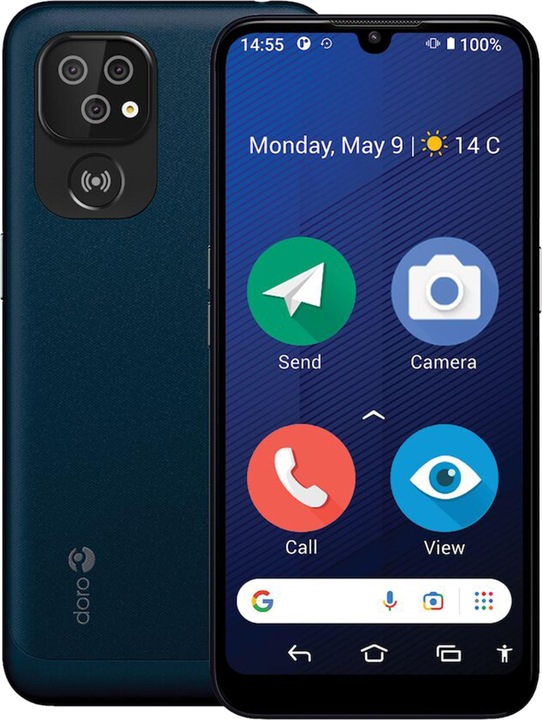 Actual product image Doro 8200 Plus (64 GB, Dark Blue, 6.10", Dual SIM, 16 Mpx, 4G)