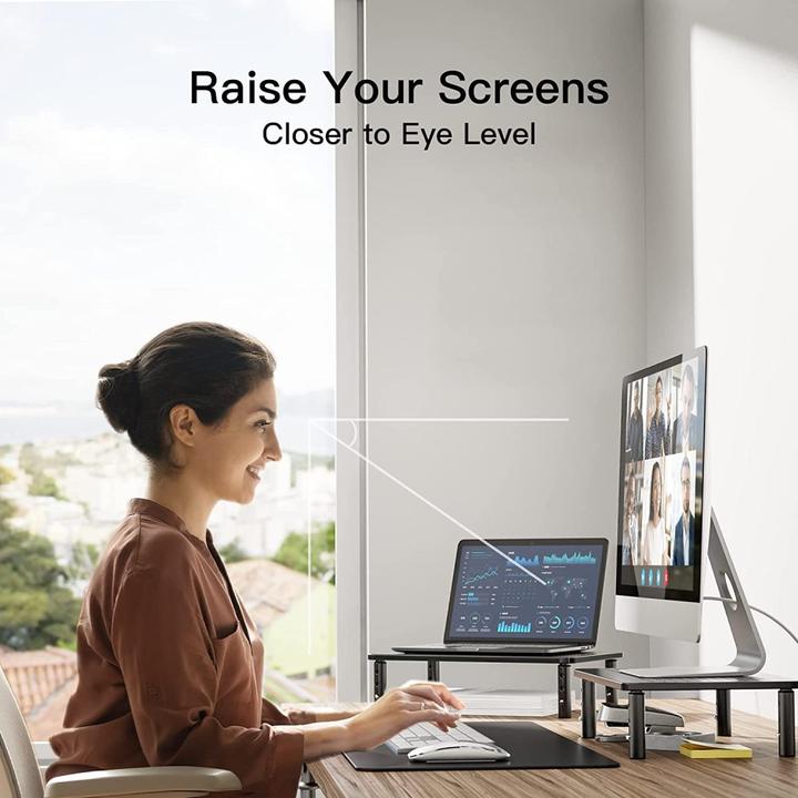 Image du produit Techly Tablette pour moniteur / ordinateur portable, noir, 370 x 235 x 120 mm (Tables, 20 kg)