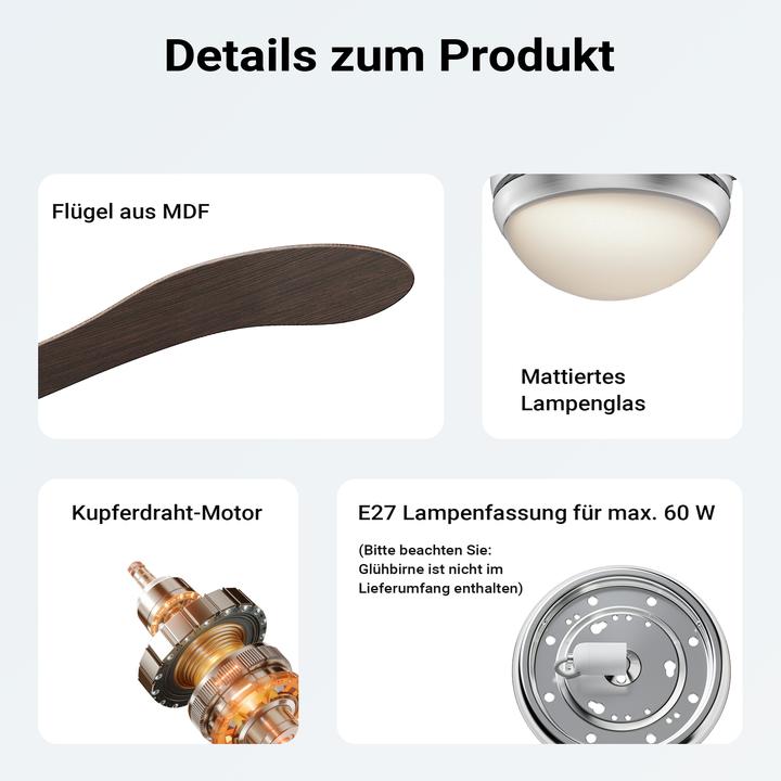 Actual product image Wiltec Ceiling fan (55 dB)