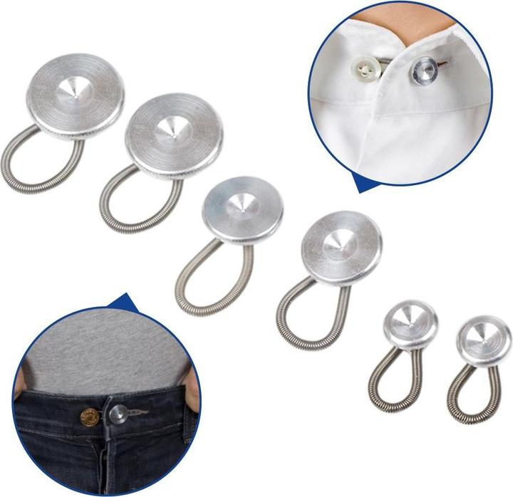 Produktbild Wunderknöpfe, Bunderweiterung aus Metall, 6-teilig, Silberfarben