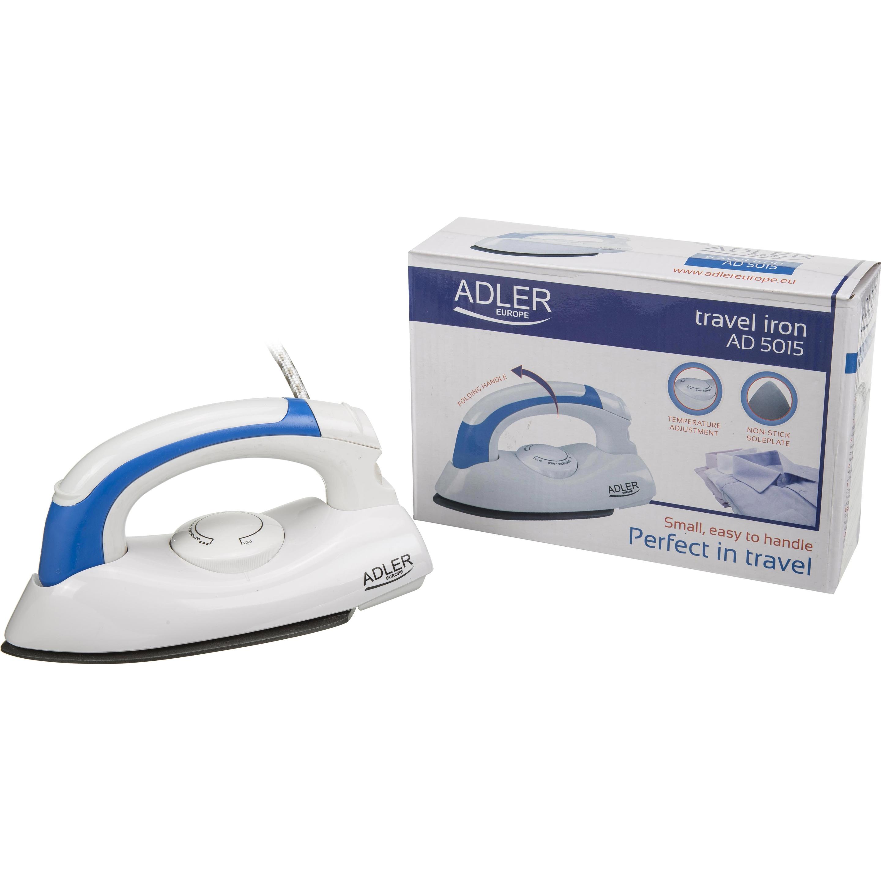 Thumbnail - Adler Iron tourist AD 5015 (800W / white and blue), Bügeleisen, Blau, Weiss