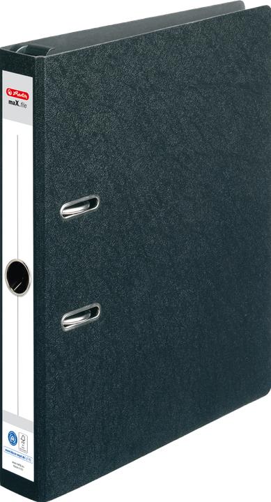 Herlitz Cartella sospesa maX.file, larghezza dorso: 50 mm, nero DIN A4, in cartone rigido, etichetta dorso (A4, 50 mm, 1 pz.)