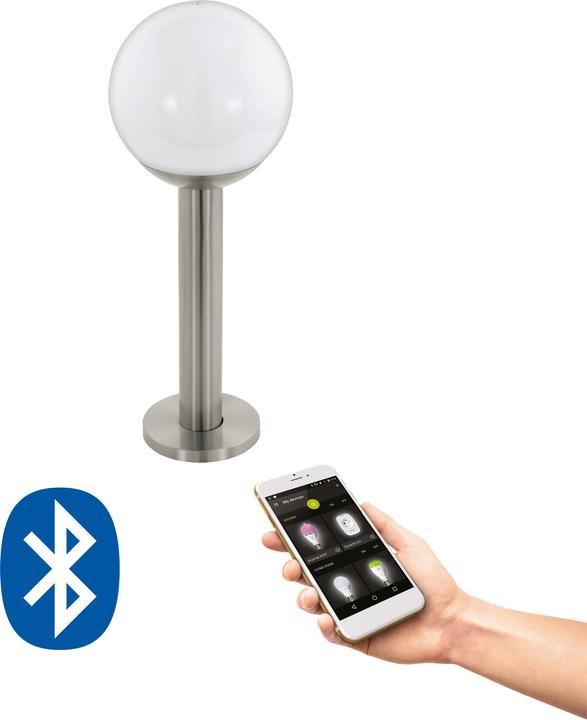 Image du produit EGLO NISIA-C Lampe de socle acier inoxydable/blanc (806 lm, E27, IP44)