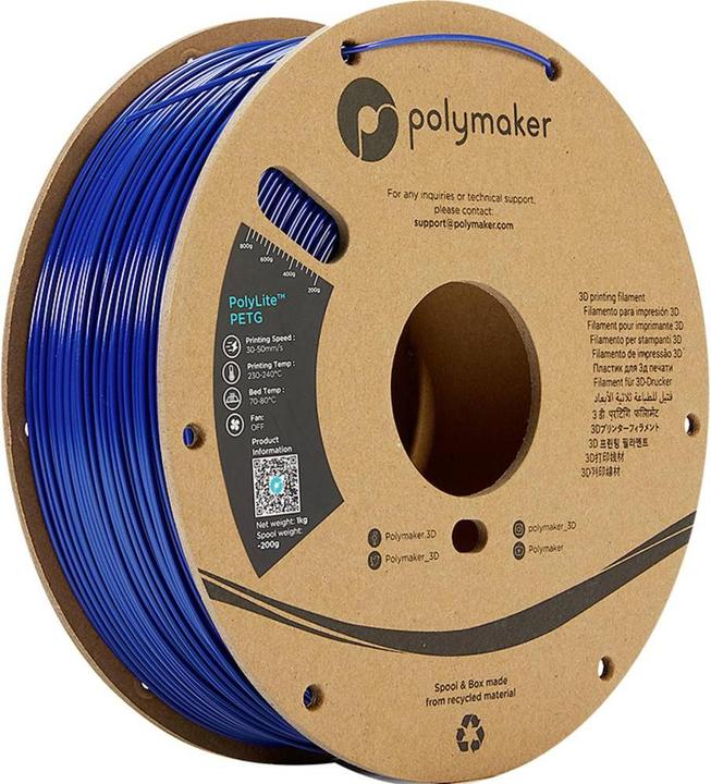 Actual product image Polymaker PolyLite PETG V2 - Blue - 1.75mm (PETG, 1.75 mm, 1000 g, Blue)