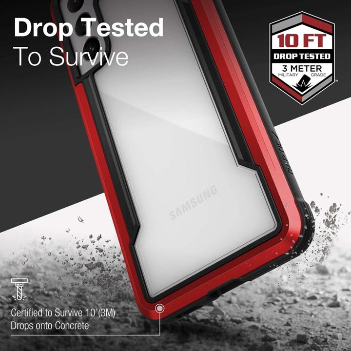Actual product image Puro DĖKLAS X-Doria Raptic Shield aluminiowe Samsung Galaxy S21 (Antimicrobial protection) (Raudona) (Samsung Galaxy S21+)