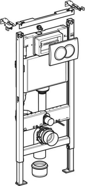 Productafbeelding Geberit Frame In Wand Delta Tank Chroom Knop