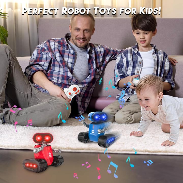 Produktbild Activity Board Roboter Kinderspielzeug, wiederaufladbarer ferngesteuerter Roboter mit Lichteffekten, LED-Augen