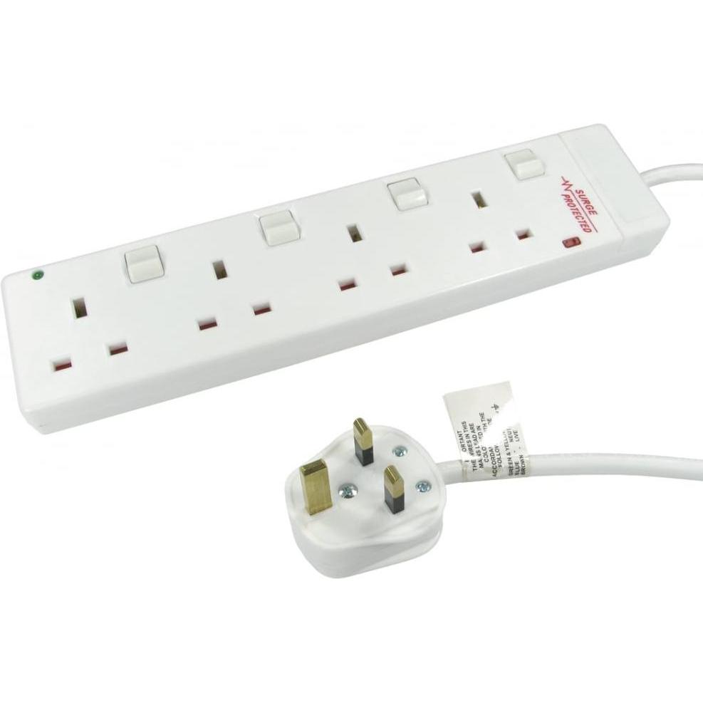 Cables Direct CDL 3m UK Power Extension -4 Ports (3 m), Stromkabel