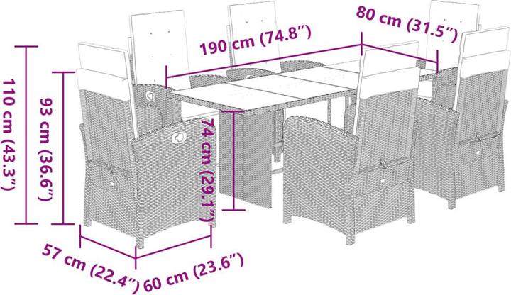 Produktbild vidaXL Garten Essgruppe