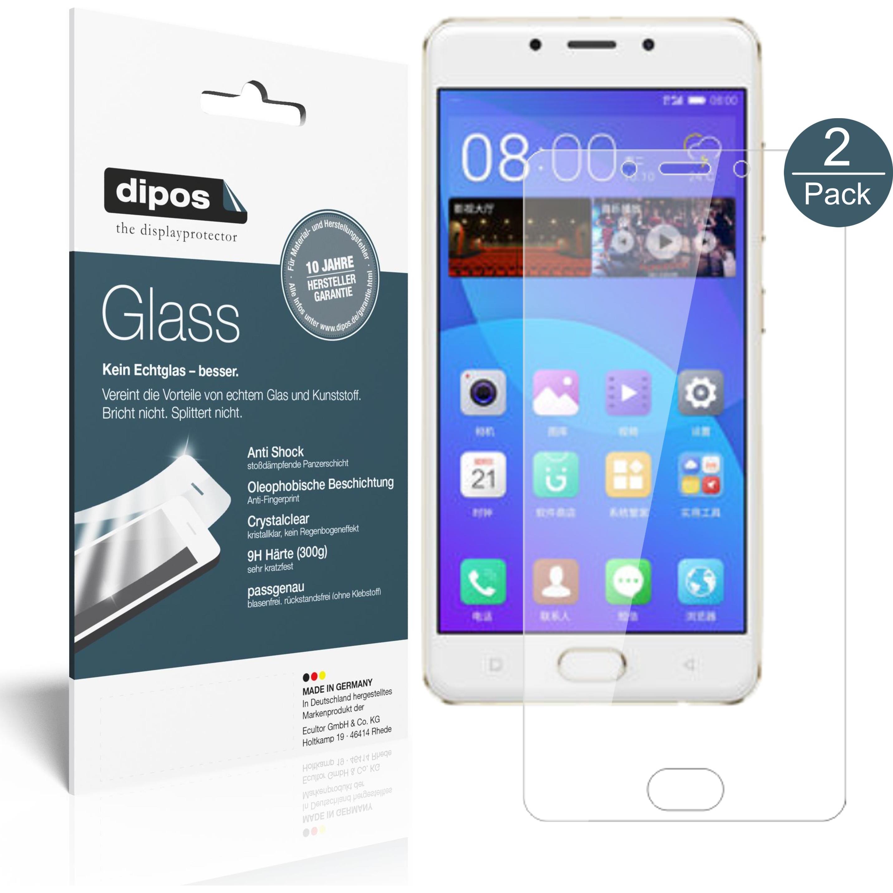 Dipos Displayschutz Anti-Shock (2 Stück, Gionee F5), Smartphone Schutzfolie, Transparent