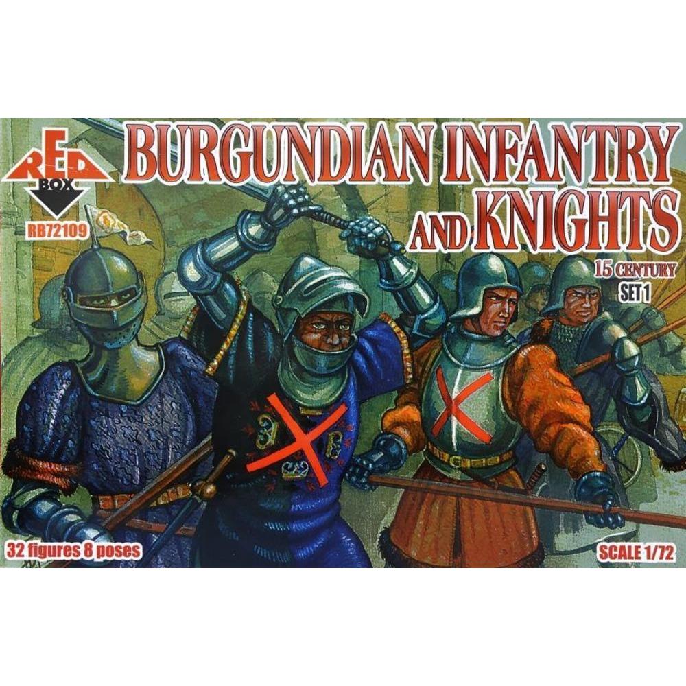 Red Box Burgundian infantry a.knights,15th centu set 1