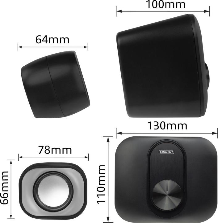 Actual product image Eminent 2.1 Stereo speaker set for PC and laptop, USB powered