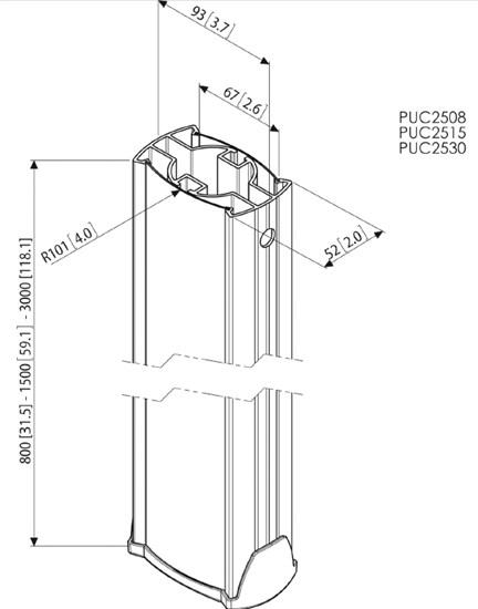 Produktbild Vogels Professional PUC 2530 - Montagekomponente (Stange) (Ersatzteile)
