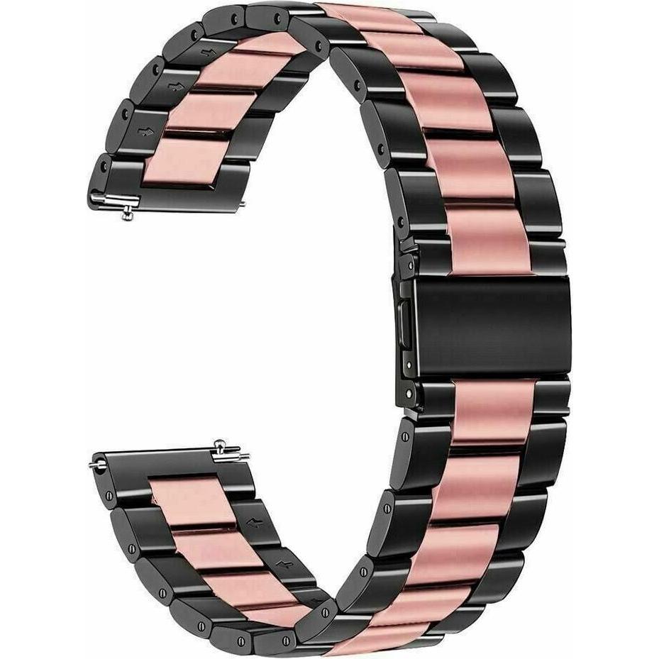 Thumbnail - Strap-it Stahlarmband (18 mm, Edelstahl, vivoactive 4S), Uhrenarmband, Schwarz, Rosa