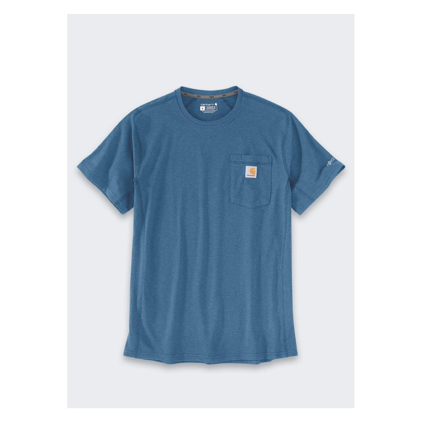 Carhartt, Herren, Shirts, Force T-Shirt Mit Mittlerer Tasche, Dunkelblau, Blau, (Xl)