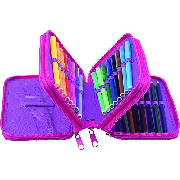 Gimboo, Etui, Schulmäppchen, mit ausstattung, 3 fächer, farben mix