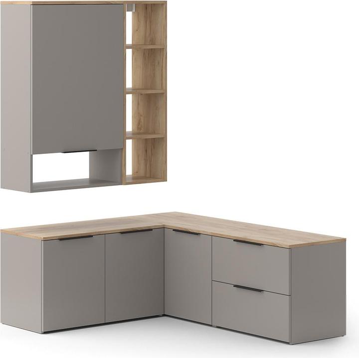 Vicco Wohnwand Wido, Greige/Sonoma, 5 Teile (80 x 40 x 50 cm)