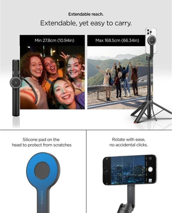 Actual product image Spigen Selfie Stick MagSafe+ Tripod black