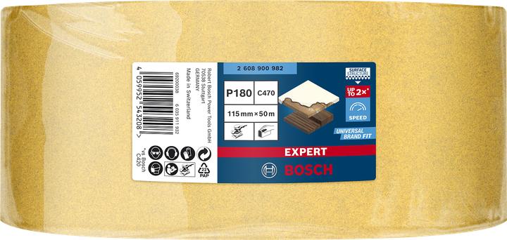 Produktbild Bosch Professional Zubehör EXPERT C470 Schleifpapierrolle zum Handschleifen, 115 mm x 50 m, G 180 (180)