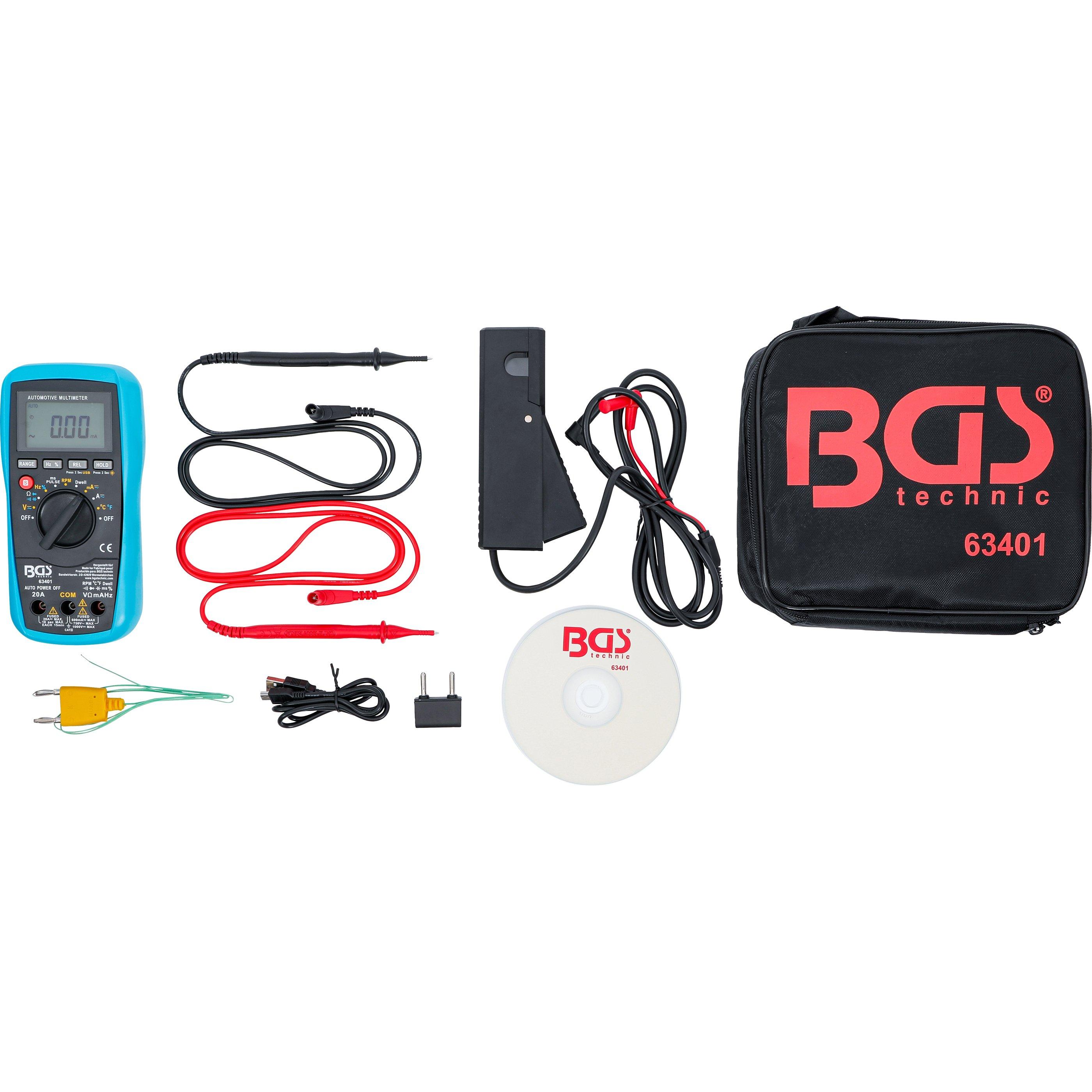 BGS Kfz-Digital-Multimeter mit USB-Schnittstelle (63401)