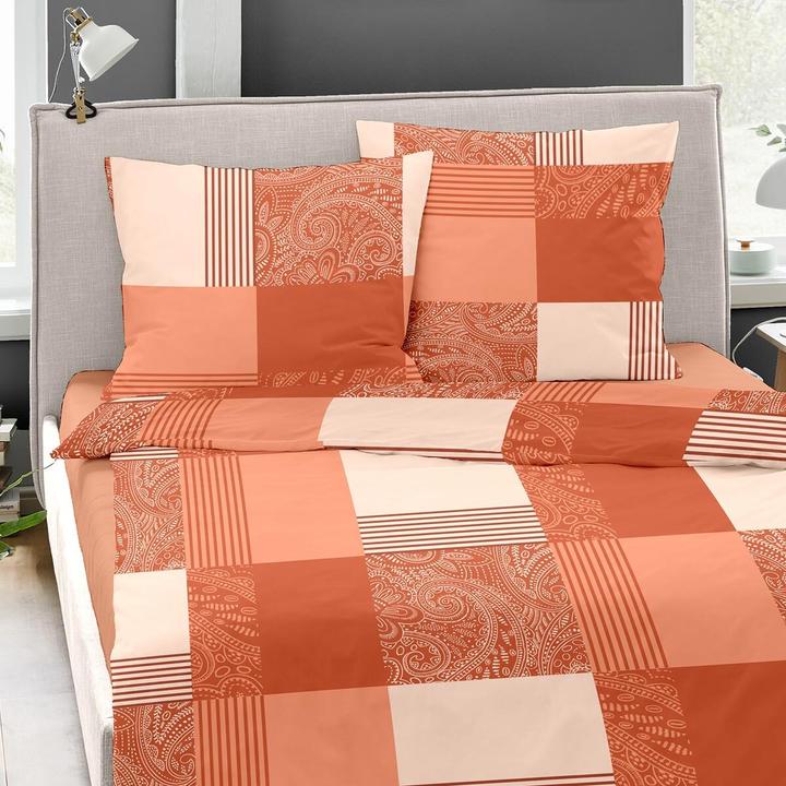 Produktbild Dormisette Feinbiber Bettwäsche Ystad orange (Bettwäsche Set, 135x200 cm + 80x80 cm)