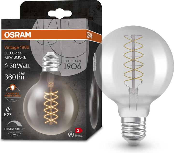 Produktbild Osram Vintage 1906 Led Classic Slim Filament Globe (E27, 7.80 W, 360 lm, 1 x, G)