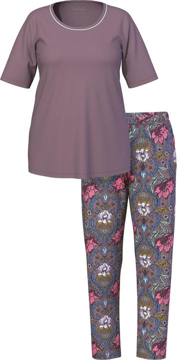 Immagine prodotto Ulla Popken Pigiama con fiori, scollo a girocollo, maniche lunghe e tasche (42, 44)