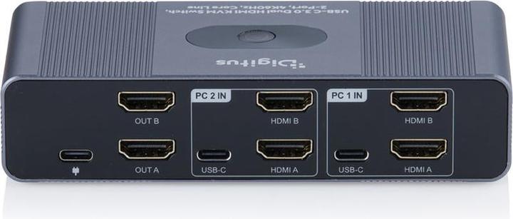 Produktbild Digitus USB-C 3.0 Dual HDMI KVM Switch, 2-Port, 4K60Hz, Core Line