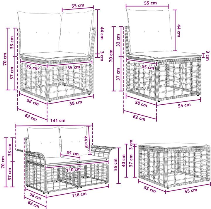 Produktbild vidaXL Modulare Sofagarnitur