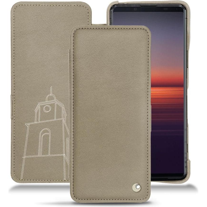 Noreve Lederschutzhülle horizontal (Sony Xperia 5 II), Smartphone Hülle, Beige
