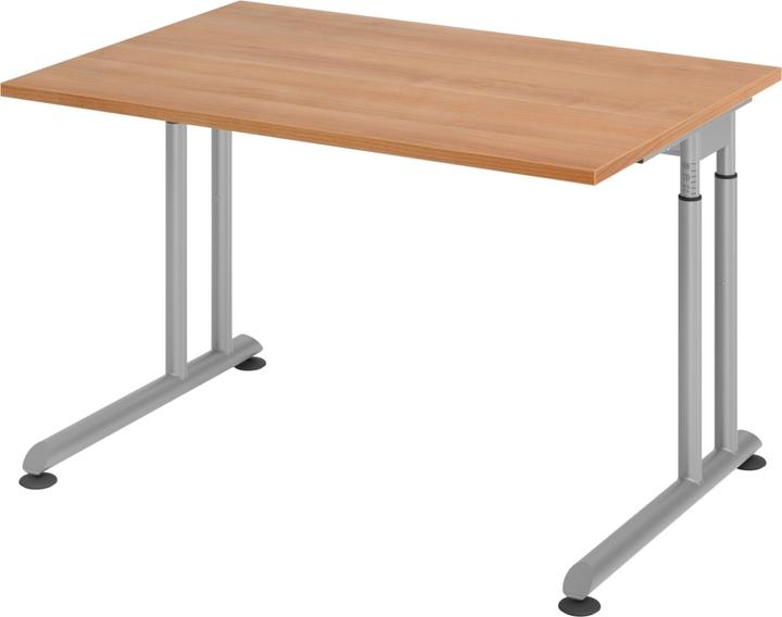 Actual product image Escritorio Desk C-foot 120x80cm walnut/silver (120 x 80 cm)